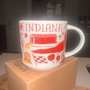 Starbucks Indiana Mug with Red and White Design